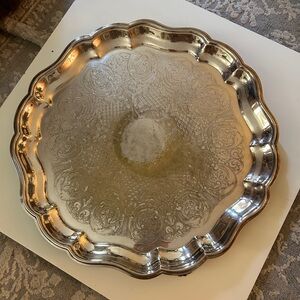 VINTAGE SILVER PLATED SERVING PLATE